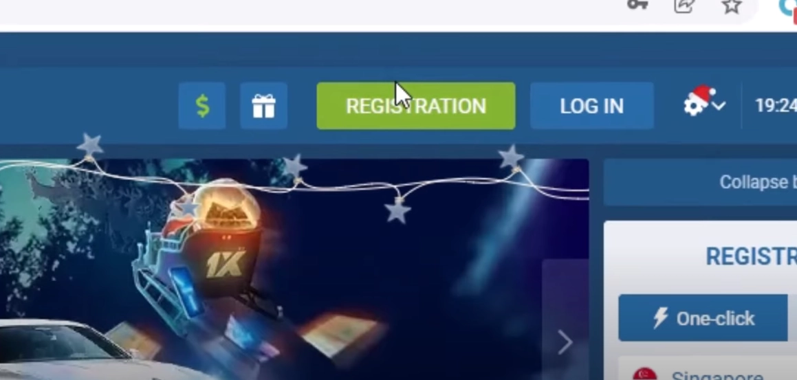 1xbet VN_ Registration at the top right corner
